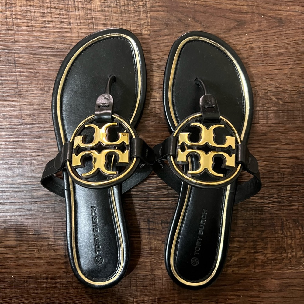 Tory Burch soft metal miller sandals